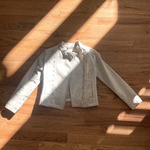 Kids beige leather jacket